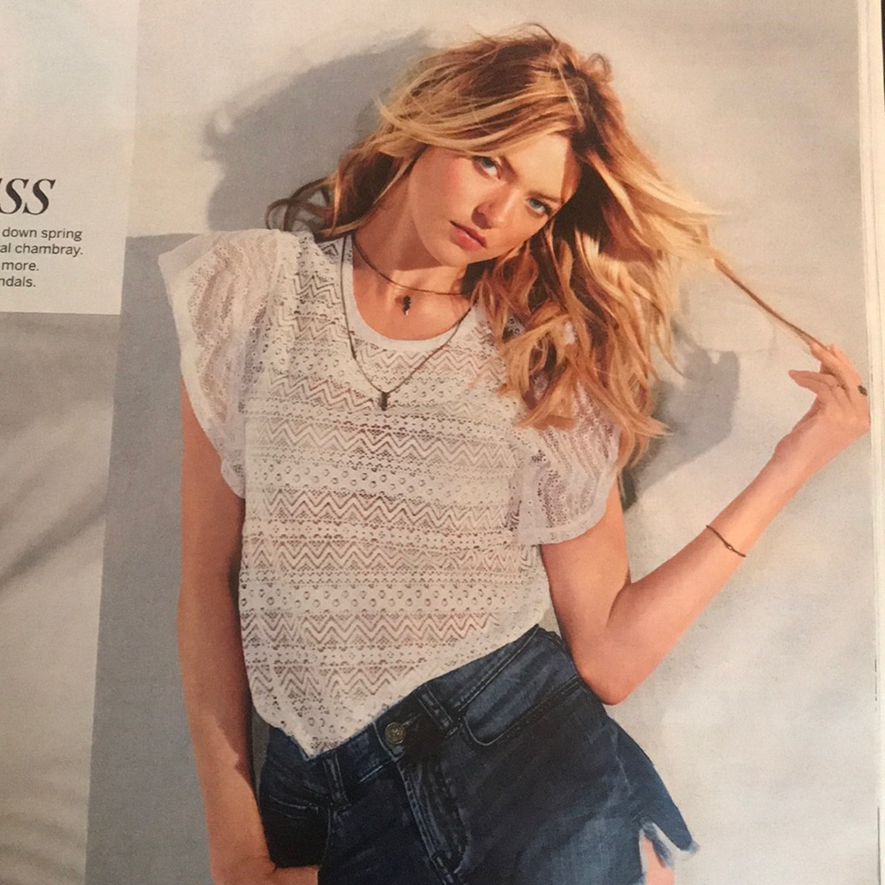 Victoria secret ruffle lace tee